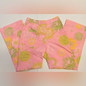 Vintage Lilly Pulitzer THE LILLY pink floral pants 0